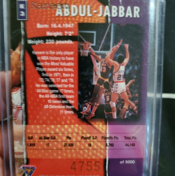 Kareem Abdul-Jabbar Autographed card - Picture 2 of 2